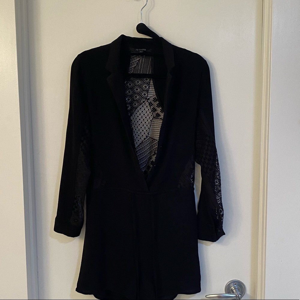 Backless black Romper